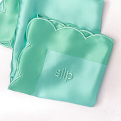 Silk Scalloped Queen Pillowcase – Turquoise, , large, image3