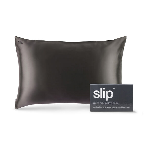 Silk Pillowcase - Queen Standard, CHARCOAL, large, image1
