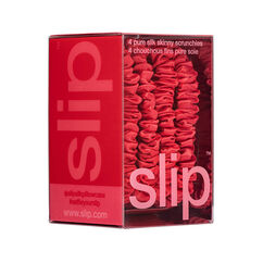Pure Silk Skinny Scrunchies - Red, , large, image3