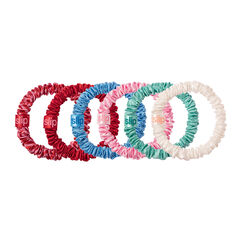 6 Pack Skinny Scrunchies and Pouch - High Tide, , large, image2