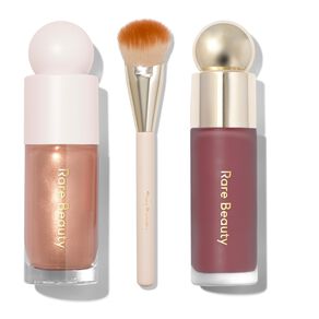 Triple Threat Set: Soft Pinch Blush, Positive Light Luminizer and Soft Pinch Liquid Blush Brush