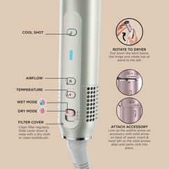 Shark Glam Ceramic & Air Styling and Drying System with FrizzFighter- Pink, , large, image8