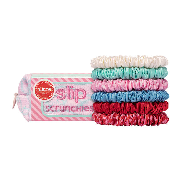 6 Pack Skinny Scrunchies and Pouch - High Tide, , large, image1