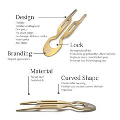 Nº1 Hairpin Steel  - Yellow Gold Finish, , large, image3