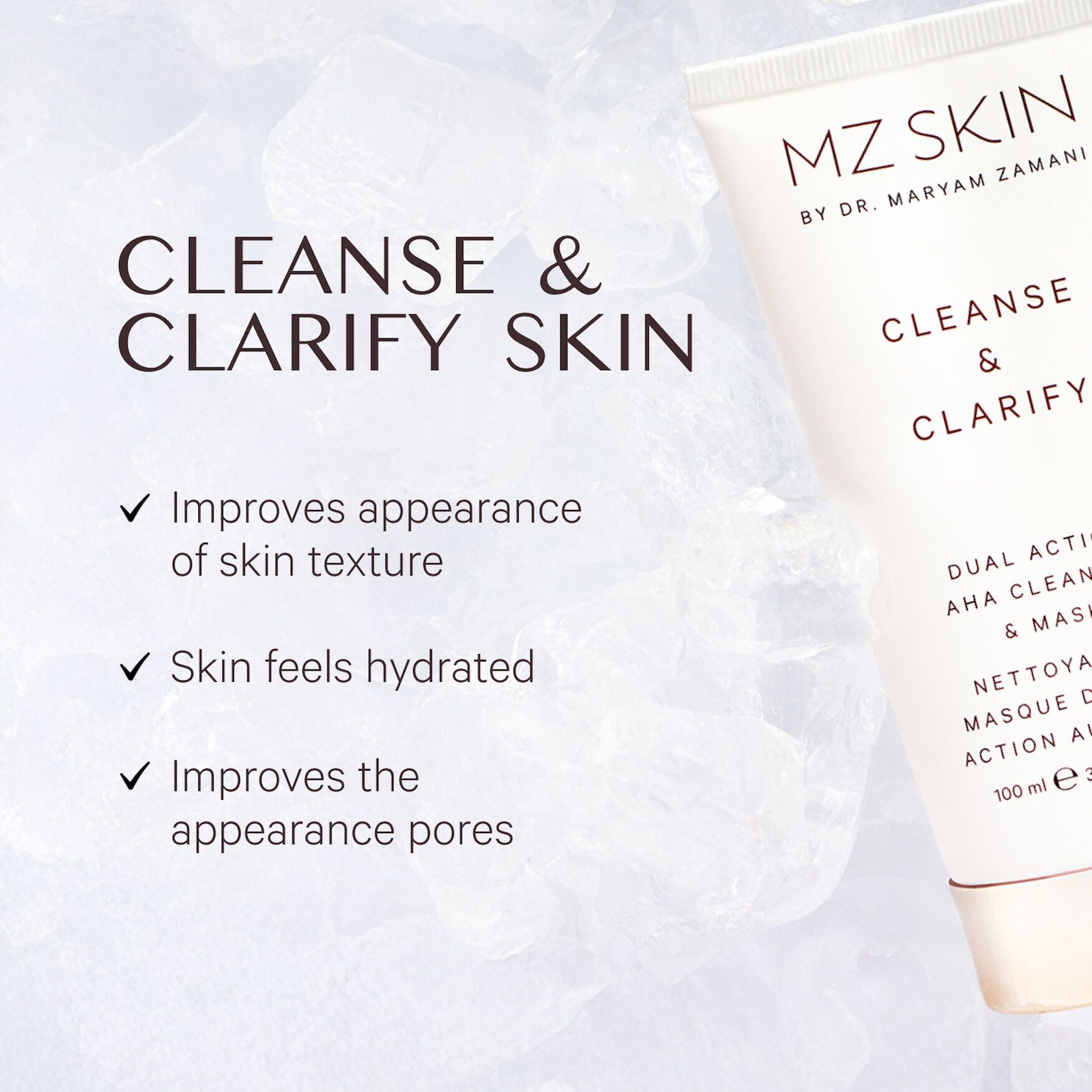 MZ SKIN Cleanse & Clarify Dual Action AHA Cleanser & Mask | Space NK