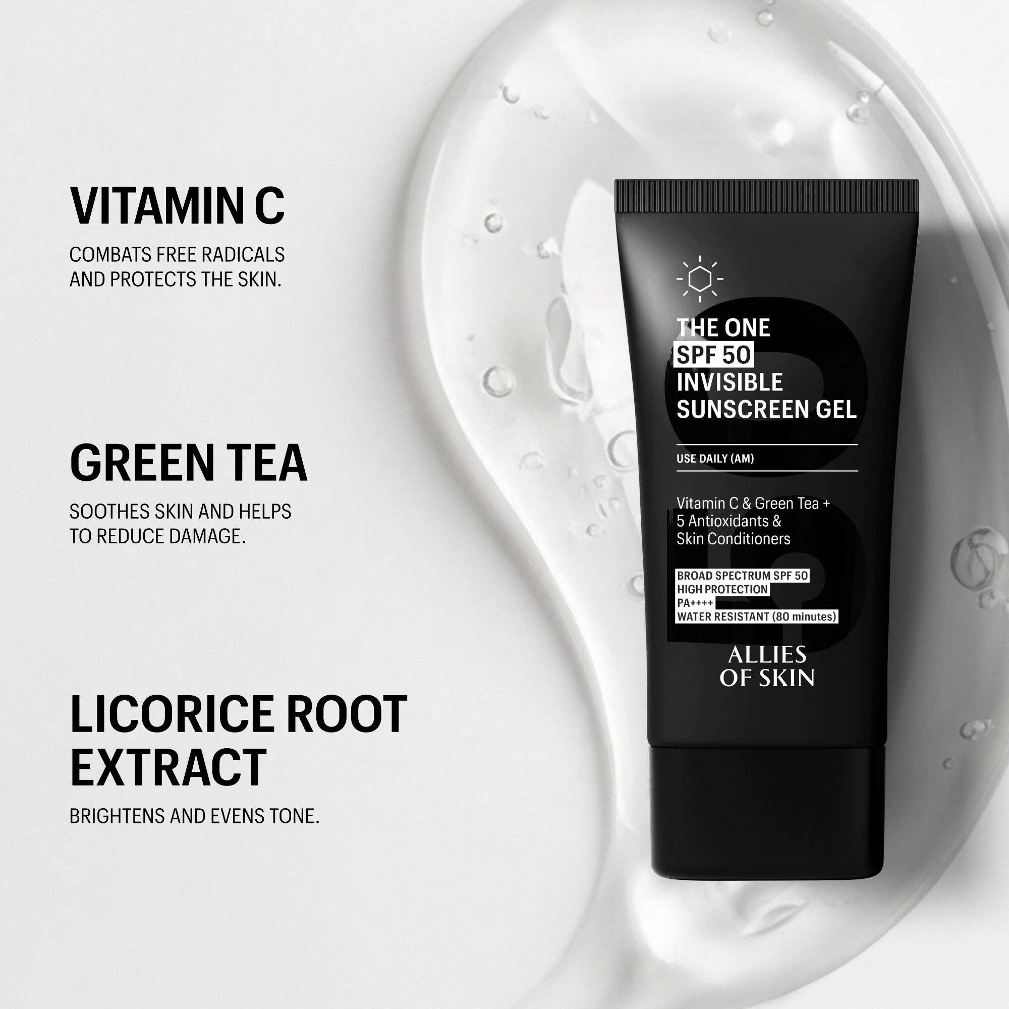 ALLIES OF SKIN THE ONE SPF 50 日焼け止め50ml Allies of Skin The One SPF 50 Invisible Sunscreen Gel | Space NK