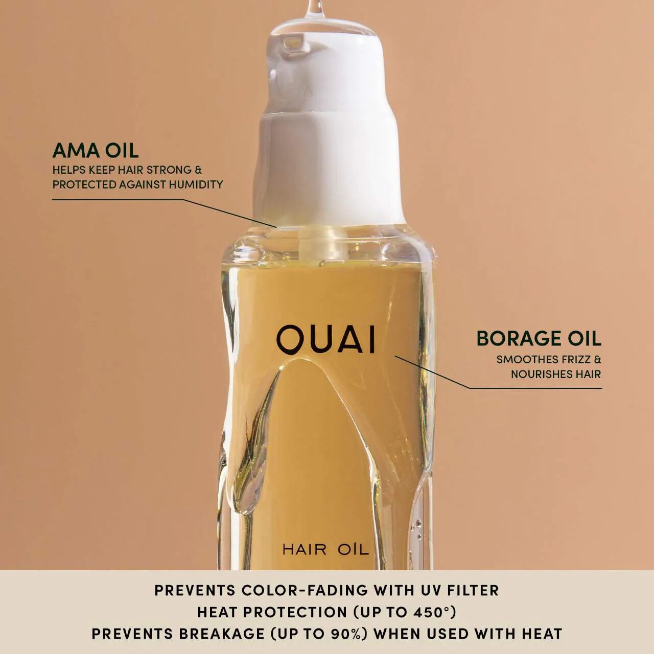 OUAI Hair Oil | Lightweight Shine & Heat Protection | Space NK