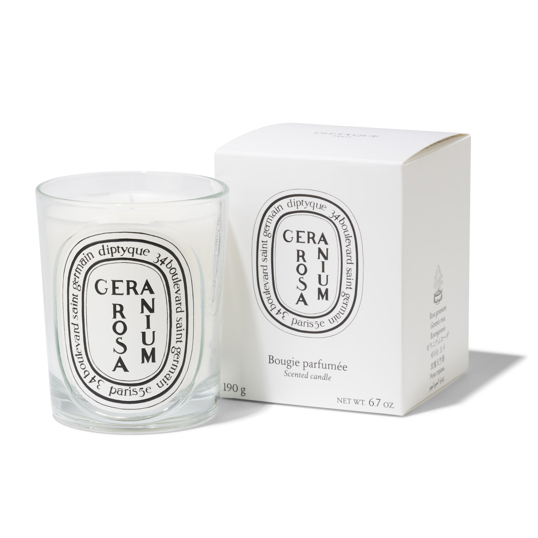 Diptyque Geranium Rosa Classic Candle 190g | Space NK