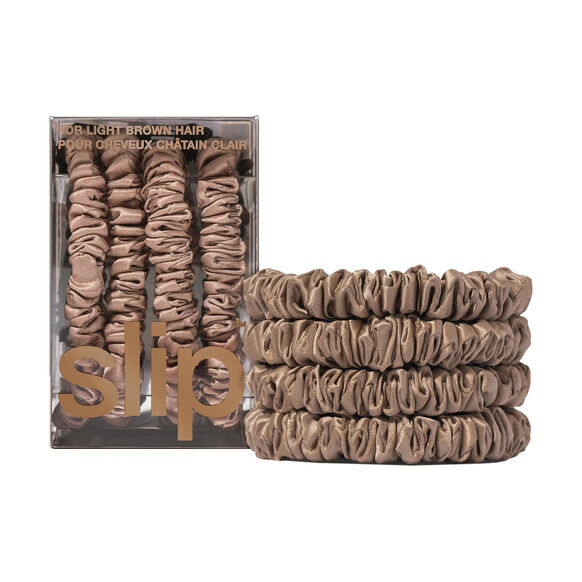Skinny Scrunchies - 4 pack, LIGHT BROWN, large, image1