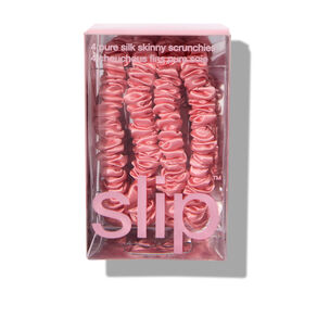 Pure Silk Skinny Scrunchies Set of 4 - Rose