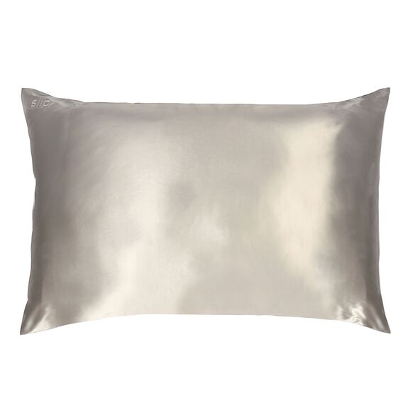 Silk Pillowcase - Queen Standard, SILVER, large, image_1