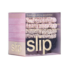 Pure Silk Skinny Scrunchies - Various Colours, BLACK, PINK, CARAMEL, large, image4