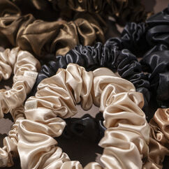 Pure Silk Assorted Scrunchies - Various Colours, DARK BROWN, large, image5