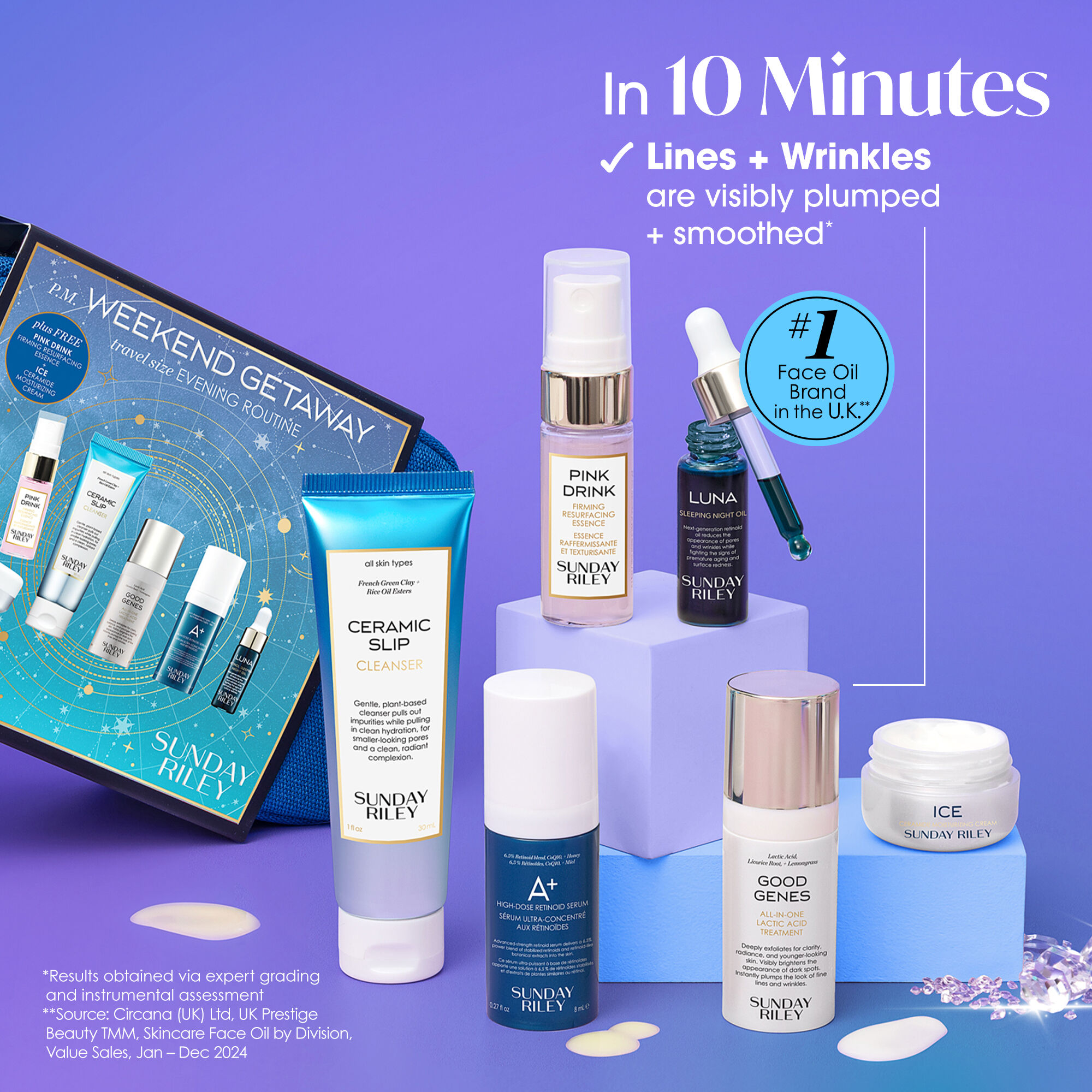 Sunday Riley Mini Go To Bed With Me Complete Evening Routine Kit