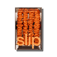 Pure Silk Skinny Scrunchies - Orange, , large, image3