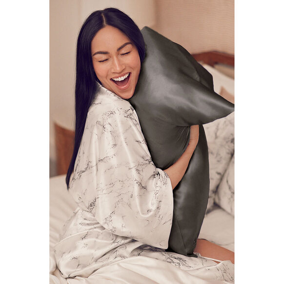 Silk Pillowcase - Queen Standard, CHARCOAL, large, image4