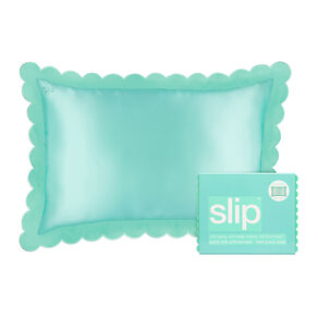 Silk Scalloped Queen Pillowcase – Turquoise, , large