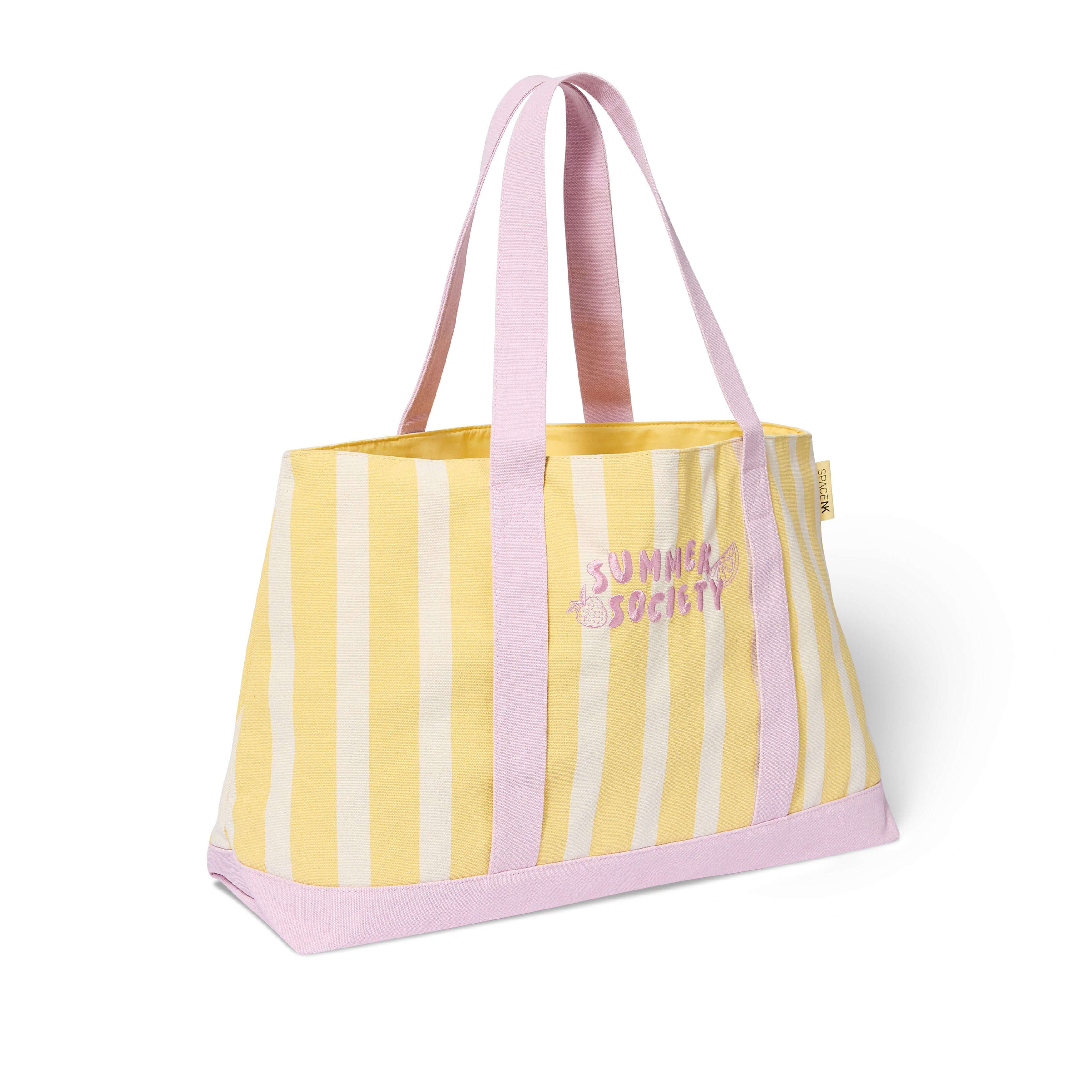 【美品] NKNIT sponge striped hand bag NKNIT ンニット sponge striped hand bag