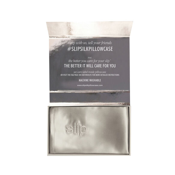 Silk Pillowcase - Queen Standard, SILVER, large, image2
