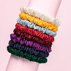 Pure Silk Skinny Scrunchies - Golden, , large, image5
