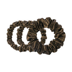 Pure Silk Assorted Scrunchies - Various Colours, DARK BROWN, large, image2