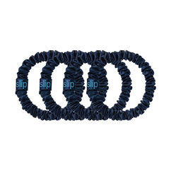 Pure Silk Skinny Scrunchies - Navy, , large, image2