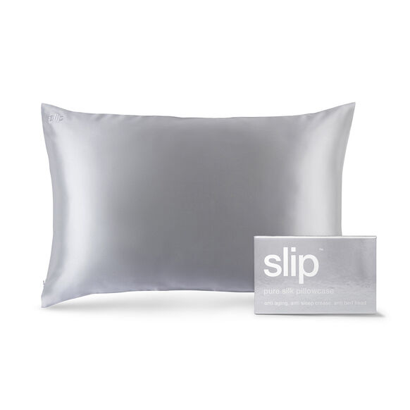 Silk Pillowcase - Queen Standard, SILVER, large, image1