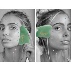 Crystal Contour Gua Sha Green Aventurine Beauty Tool, , large, image3