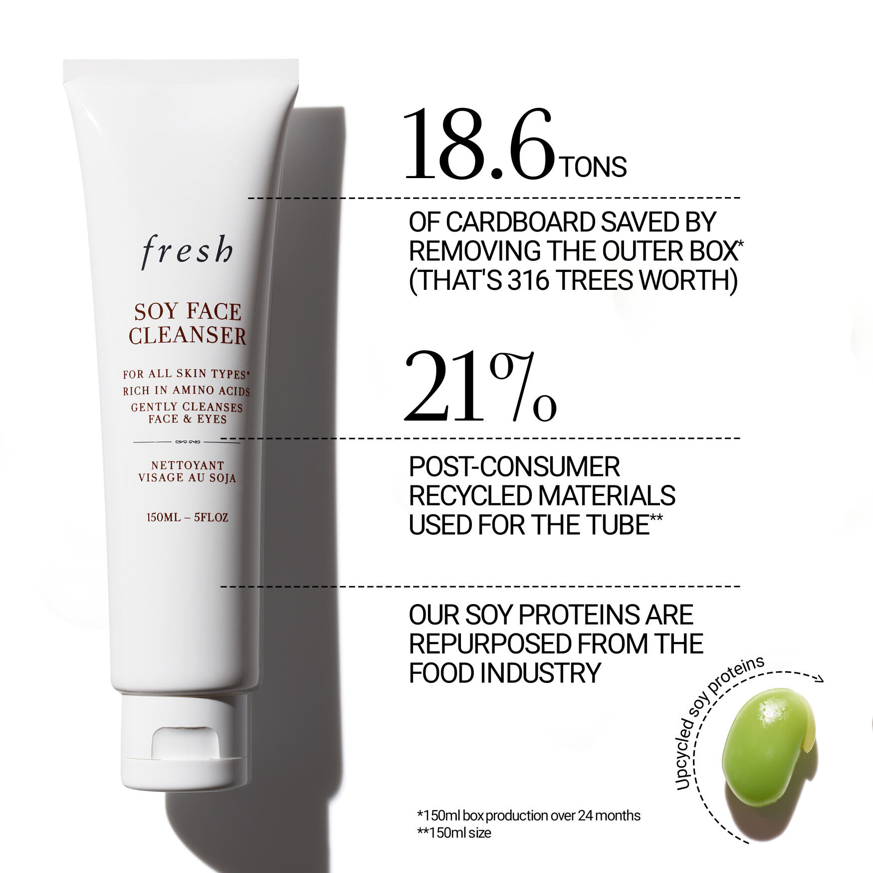 Fresh Soy Face Cleanser 150ml Fresh Soy Face Cleanser - 50ml | LOOKFANTASTIC