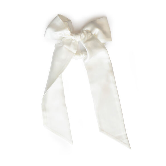 Ribbon Scrunchie, WHITE, large, image1