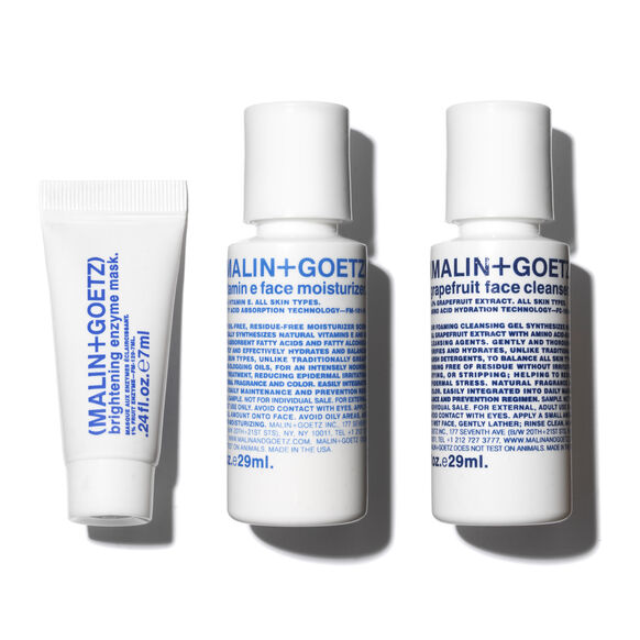 Grapefruit Face Cleanser (1 oz), Brightening Enzyme Mask (0.24 fl.oz) and Vitamin E Face Moisutriser (1 oz), , large, image1