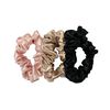 Large Silk Scrunchies, BLACK, PINK, CARAMEL, large, image1