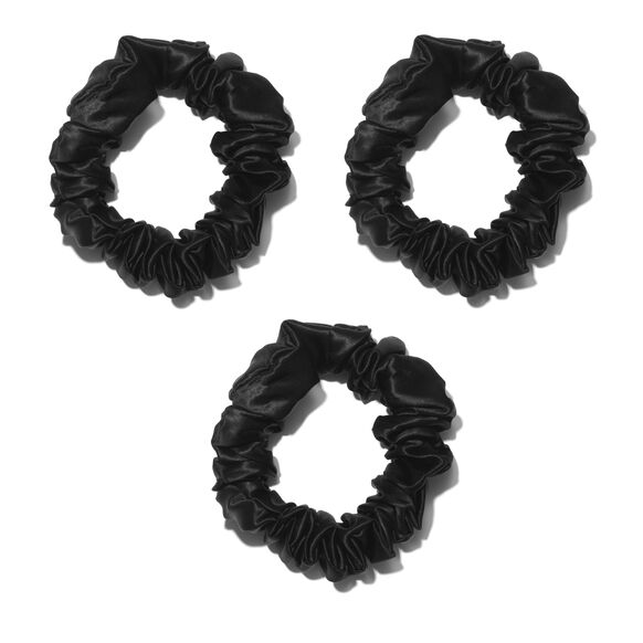 Large Silk Scrunchies, BLACK, large, image2