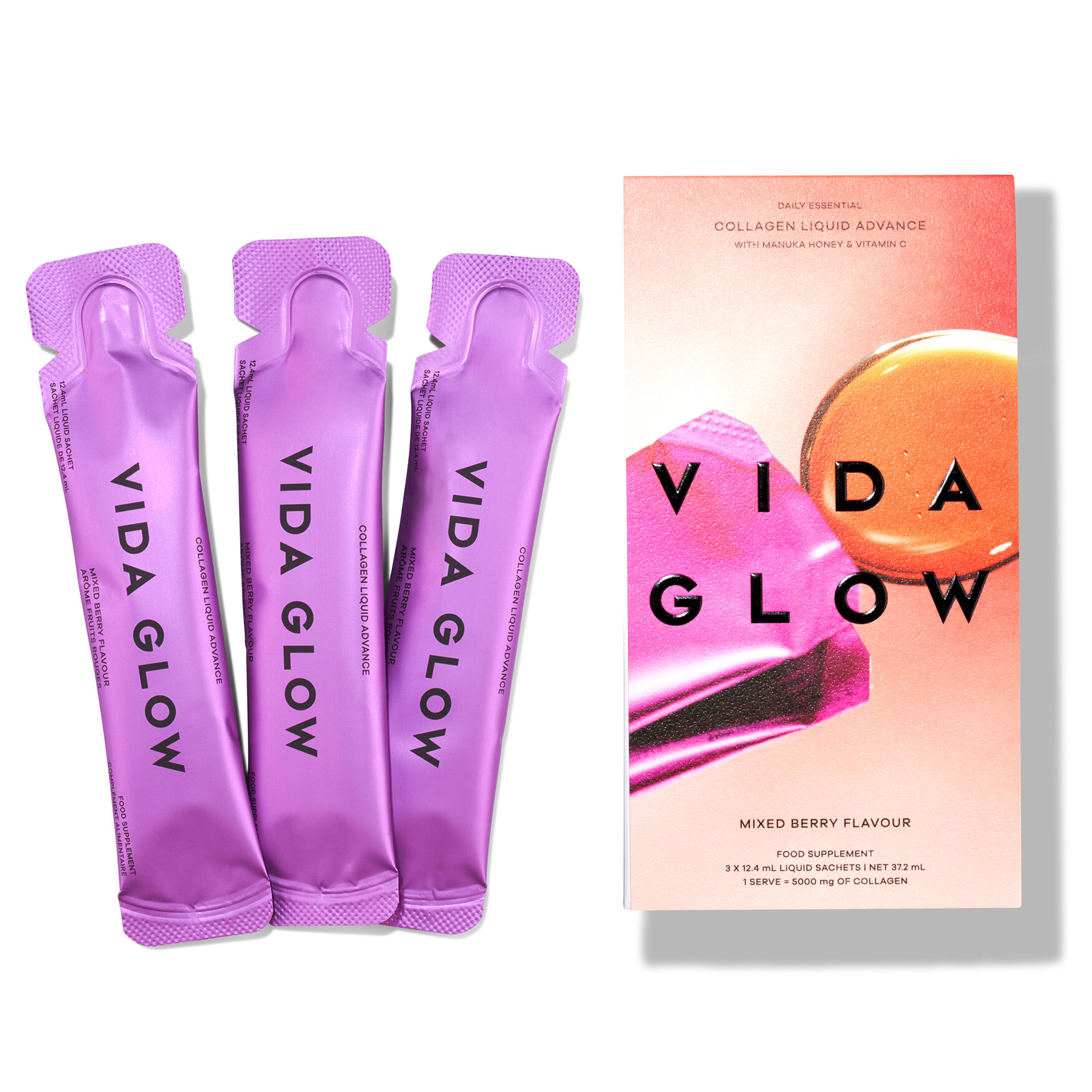 Vida glow  ビダ・グロー　コラーゲン 3個セット Achieve a supple complexion and stronger hair and nails with Vida