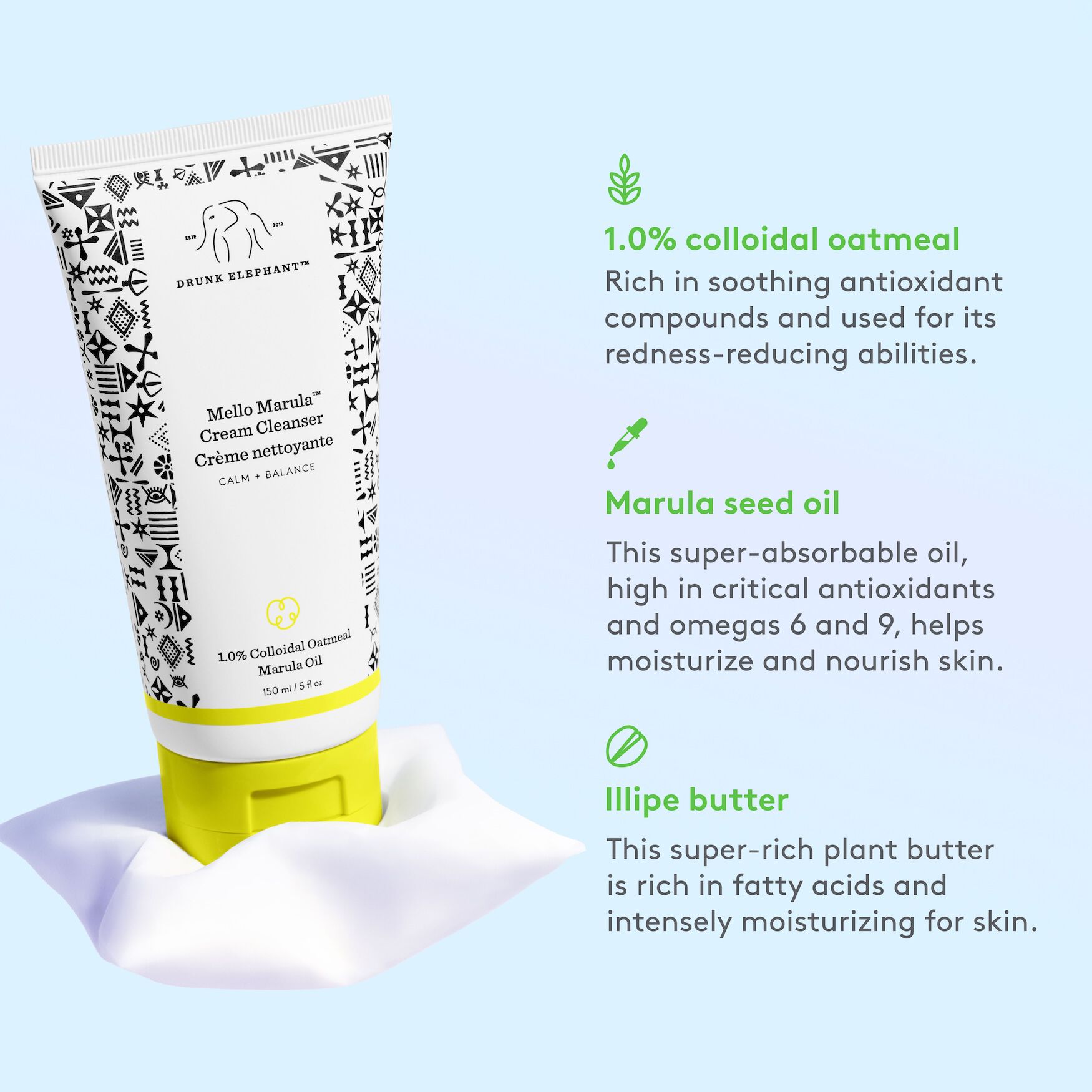 Drunk Elephant Mello Marula Cream Cleanser | Space NK