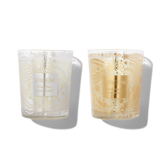 Shimmering Spice and Winter Pine Scented Candle Duo Set, , large, image1