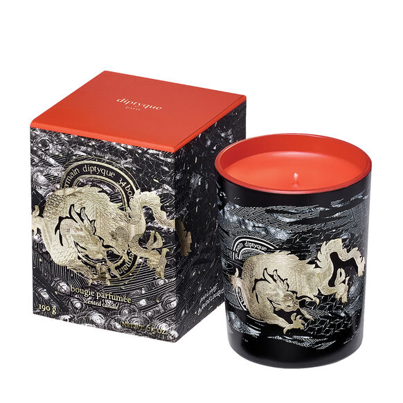 Dragon: Fiery Orange Christmas Candle, , large, image1