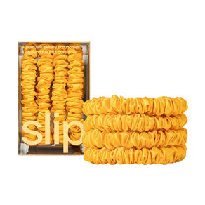 Pure Silk Skinny Scrunchies - Golden