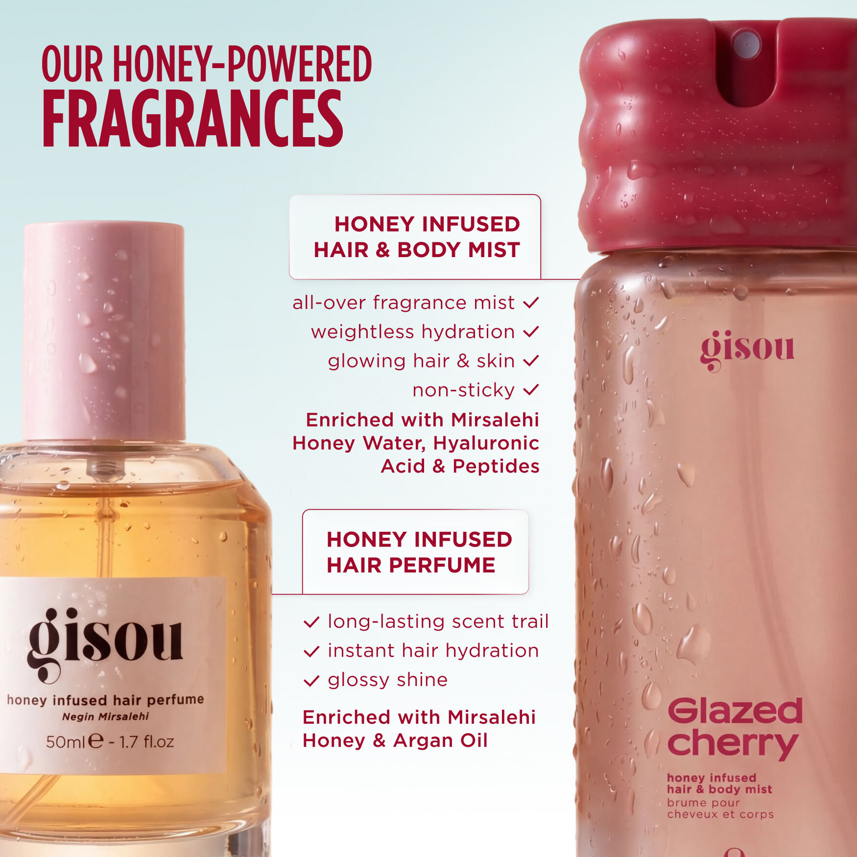 Gisou Hair and Body Mist - Glazed Cherry | Space NK
