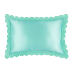 Silk Scalloped Queen Pillowcase – Turquoise, , large, image2