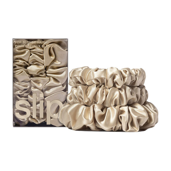 Pure Silk Assorted Scrunchies - Various Colours, BLONDE, large, image1