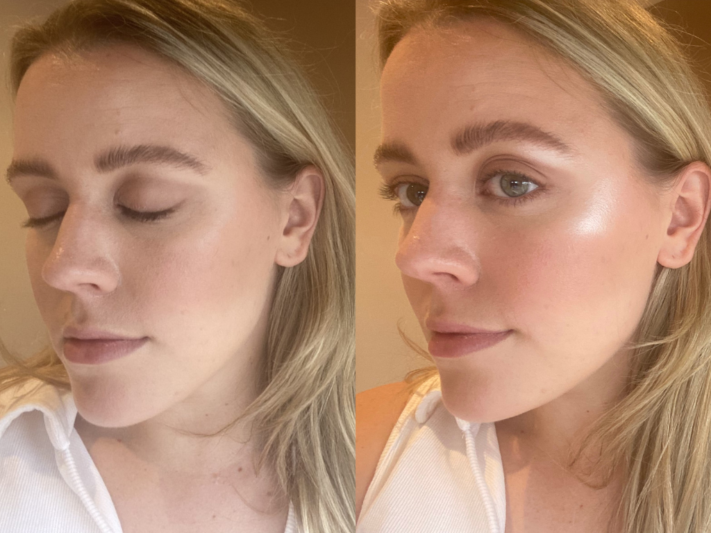 Rare Beauty Highlighter before and after | Space NK Rare Beauty Highlighter before and after | Space NK