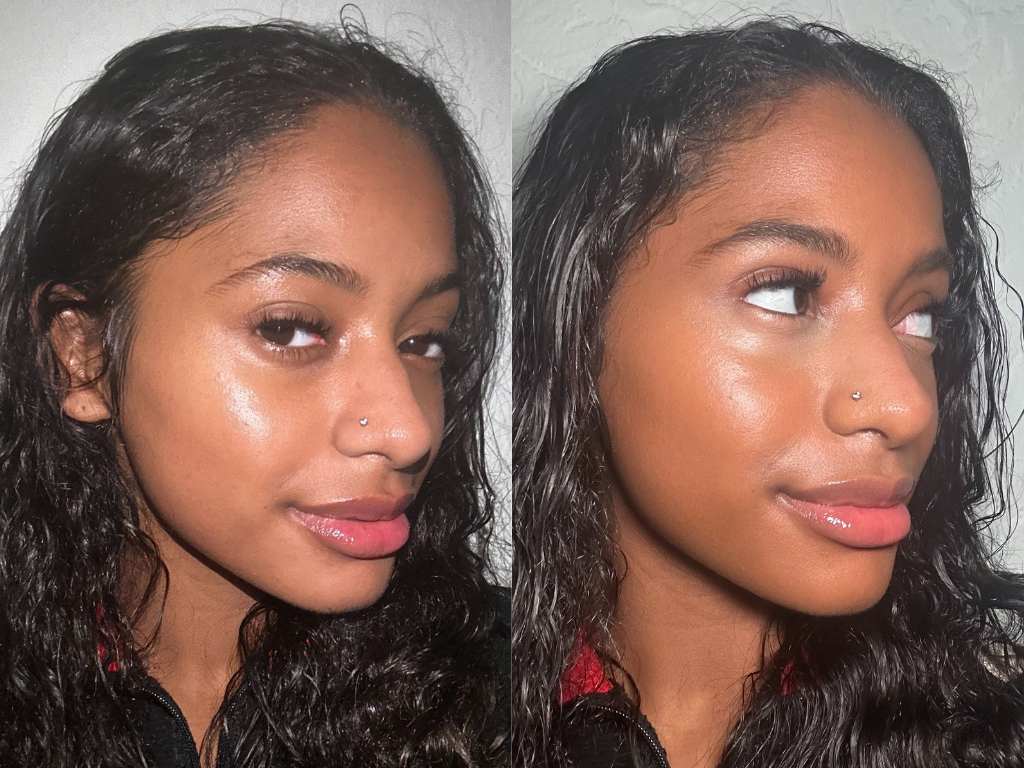 Lauren before and after NARS Light Reflecting Foundation | Space NK
