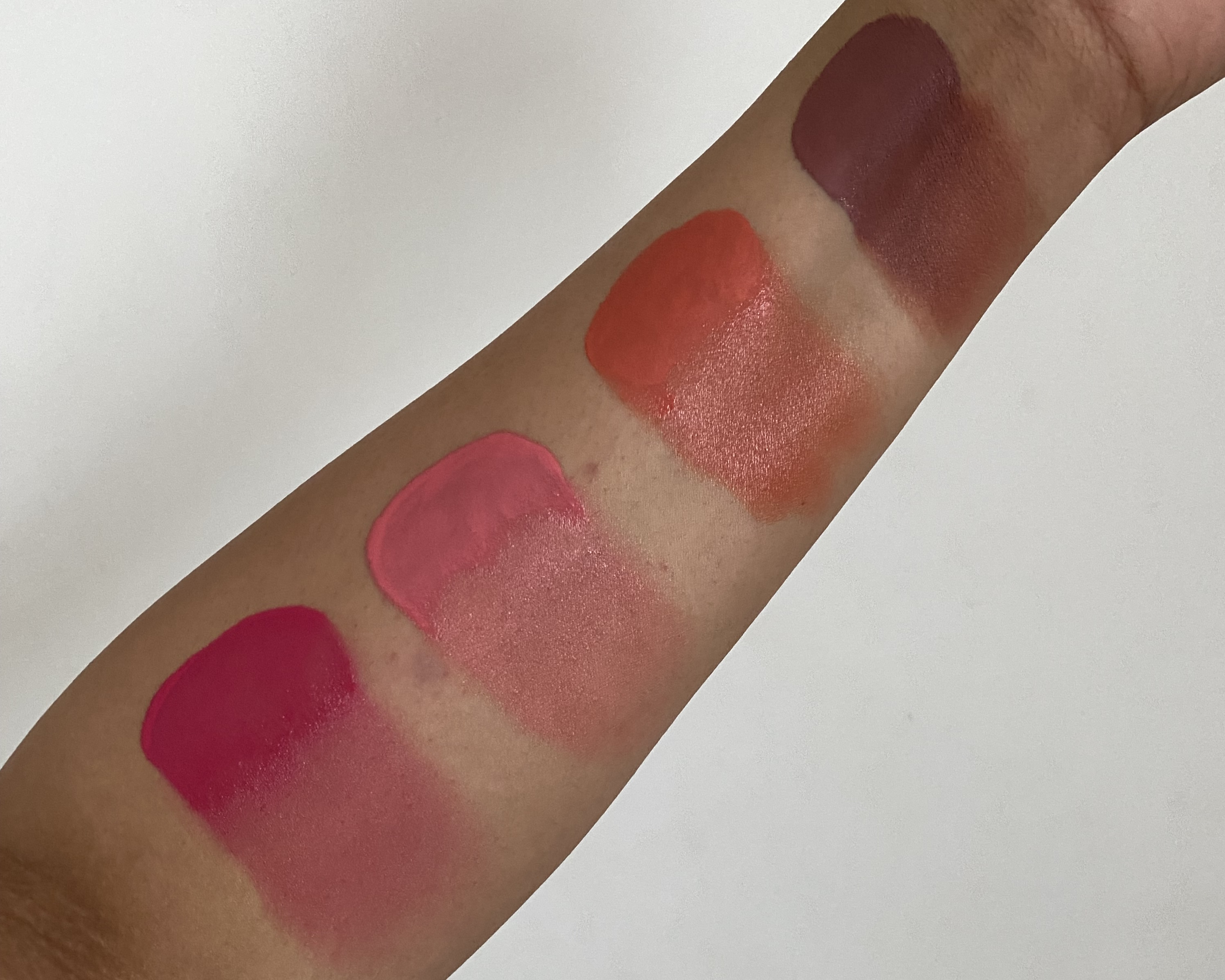 Rare Beauty Liquid Blush swatches - Dewy Shades | Space NK