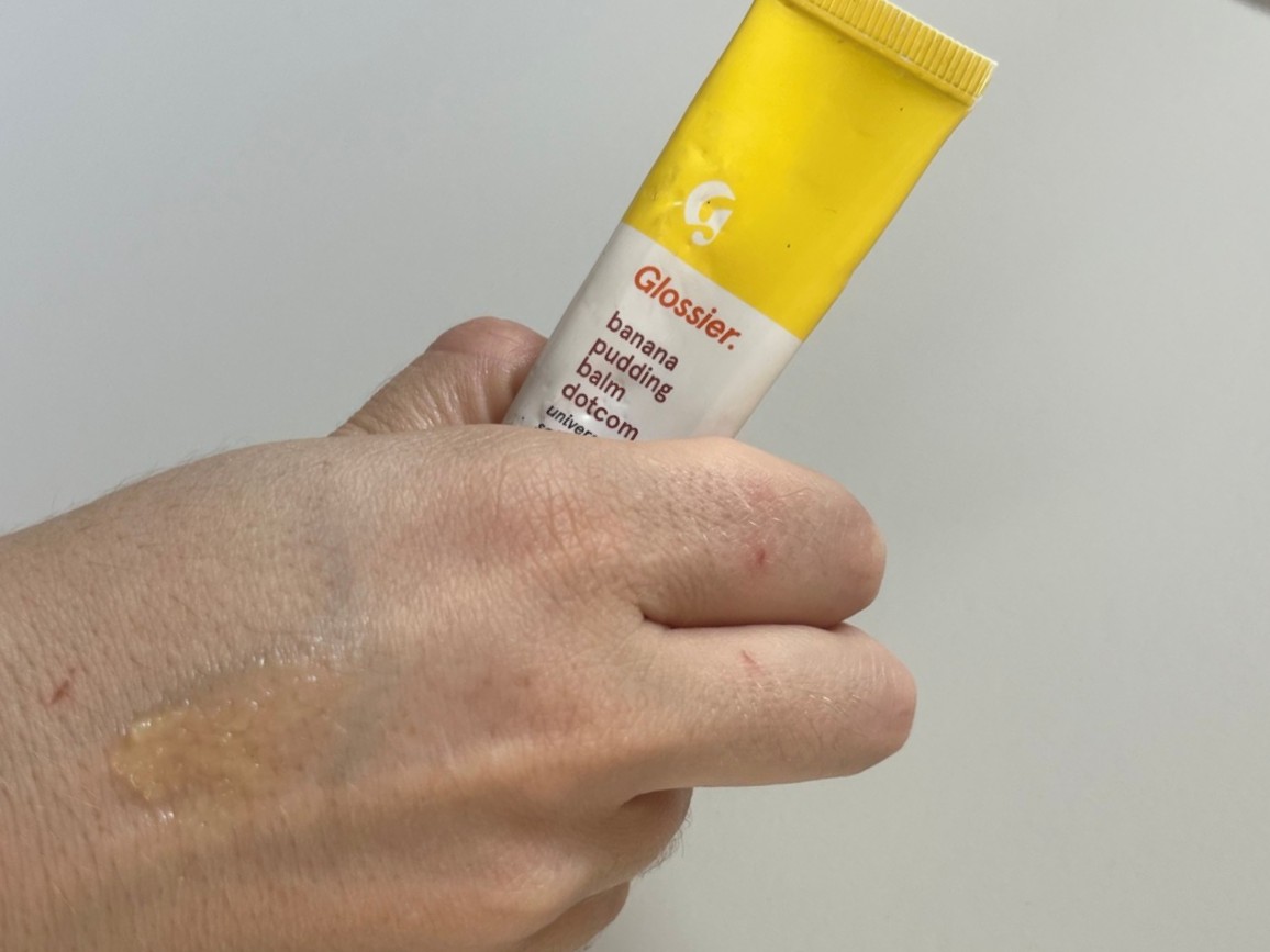 Glossier Balm Dotcom Banana Pudding swatch  Space NK