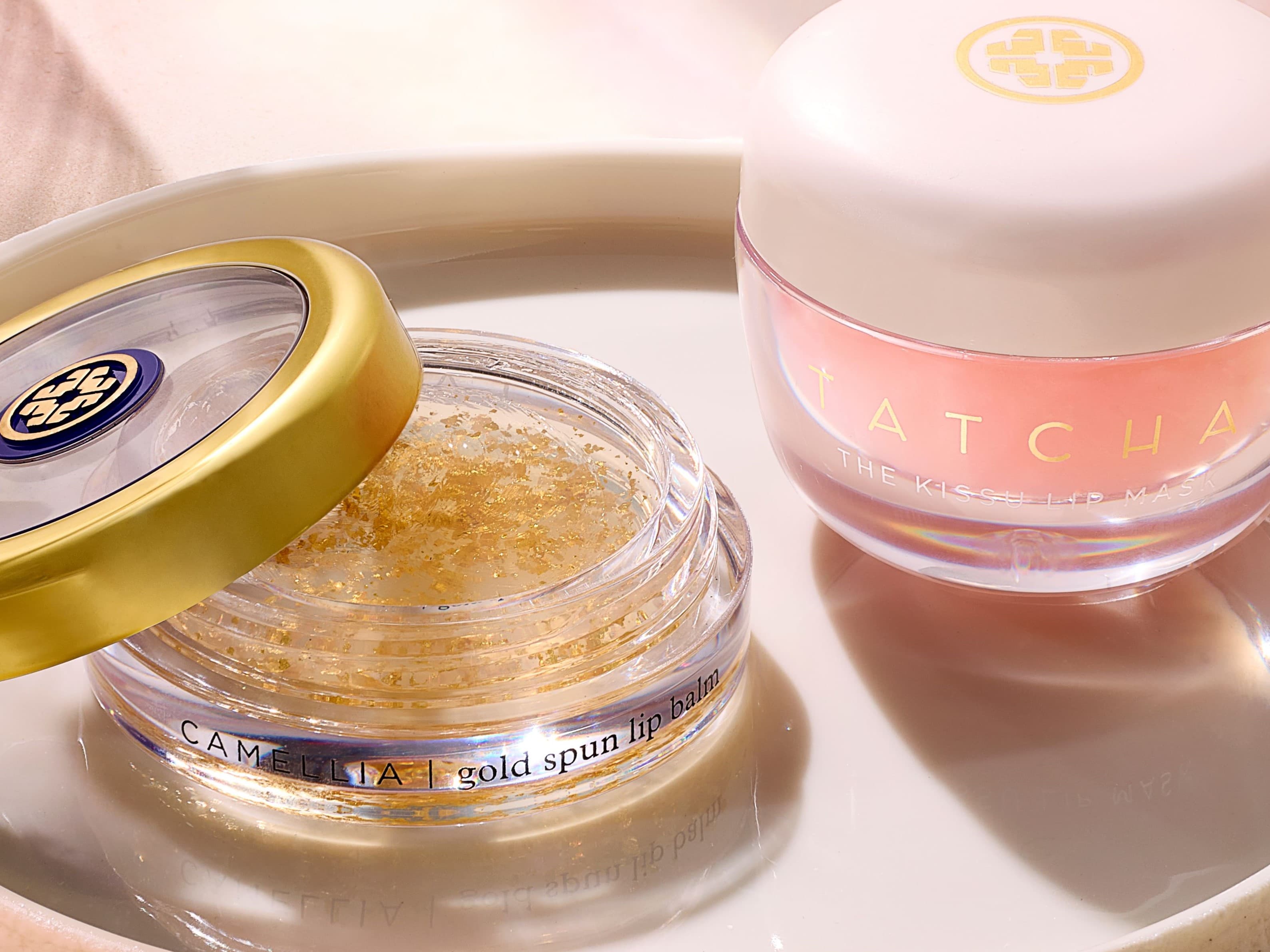 Tatcha The Kissu Lip Mask and Camellia Gold Spun Lip Balm Review | Space NK