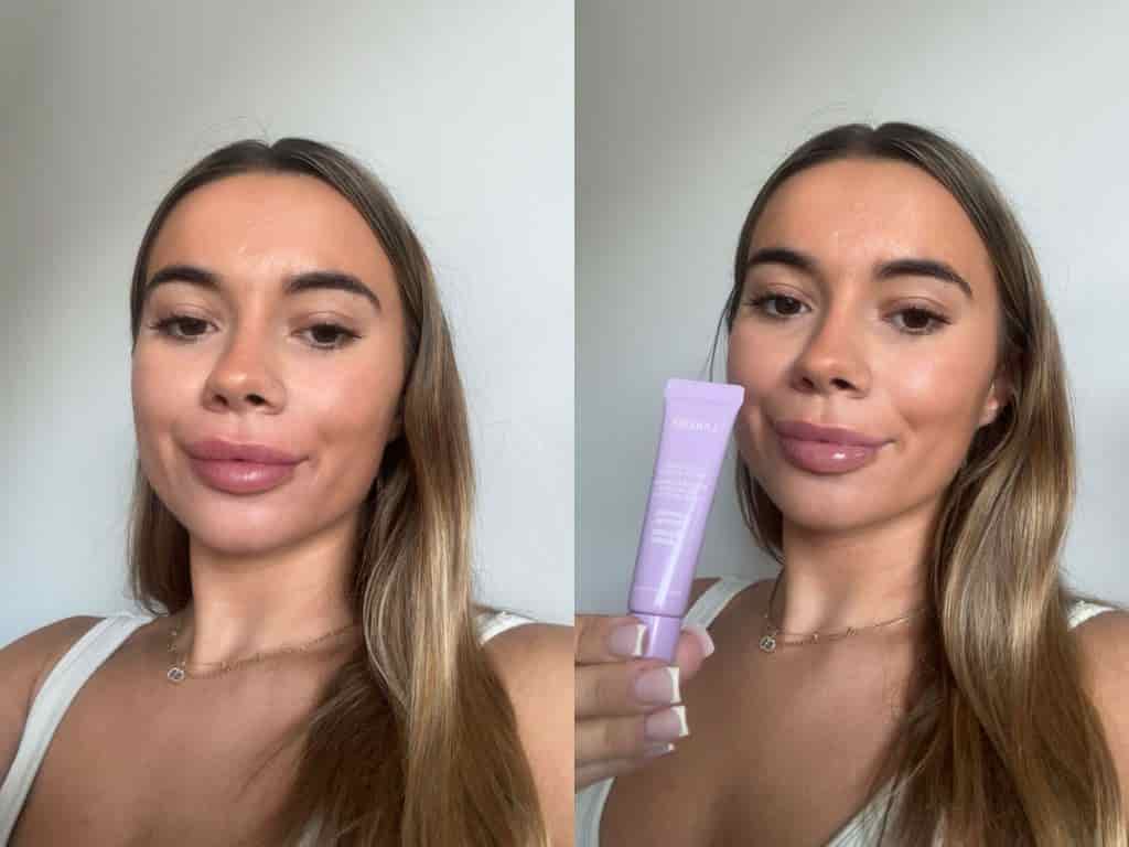 Isabel before and after using Laneige Glaze Craze Tinted Lip Serum | Space NK Isabel before and after using Laneige Glaze Craze Tinted Lip Serum | Space NK