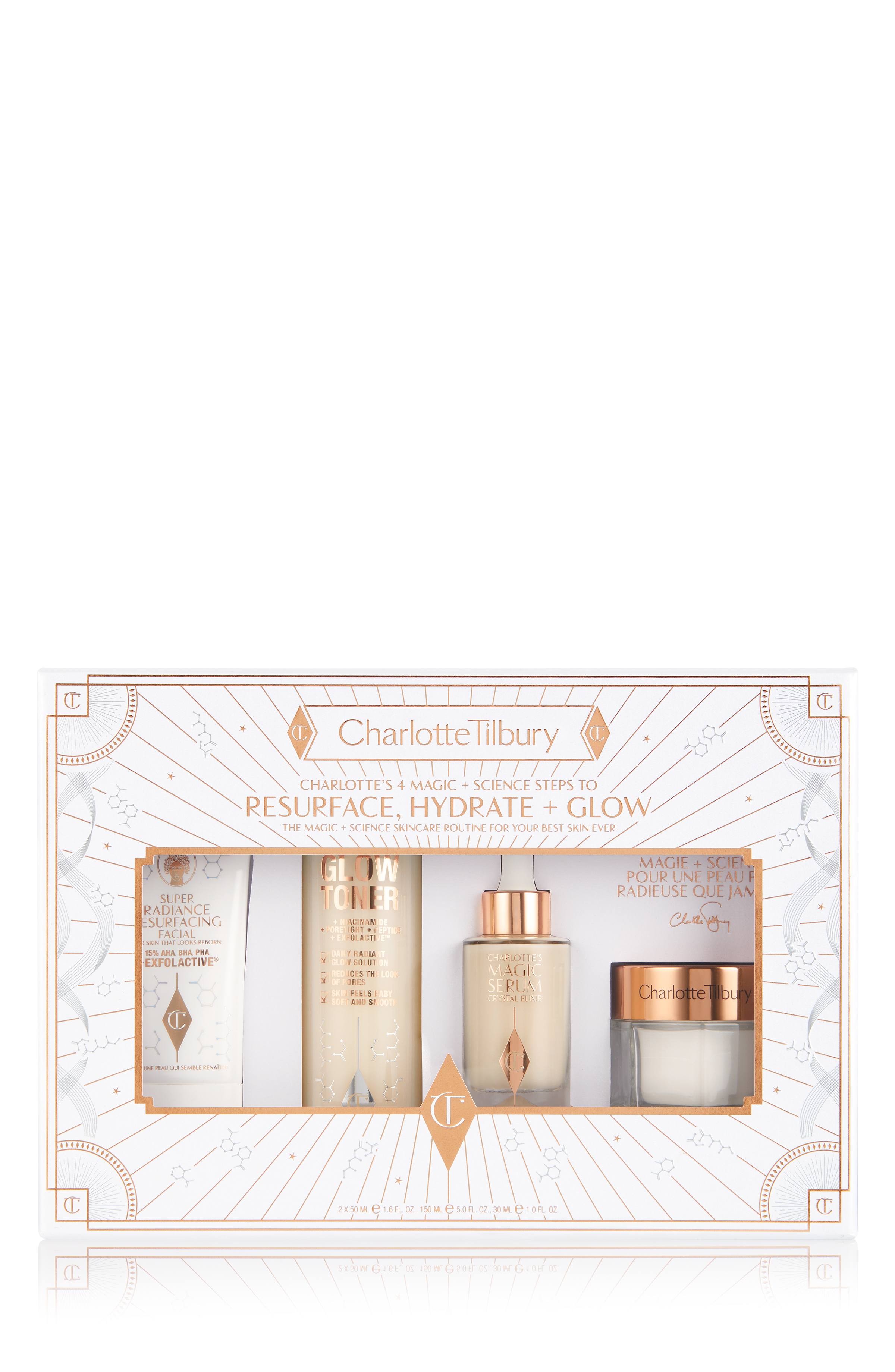 Science　Charlotte　Tilbury　Resurface,　Charlotte's　Hydrate　Space　Magic　Steps　Glow　to　NK