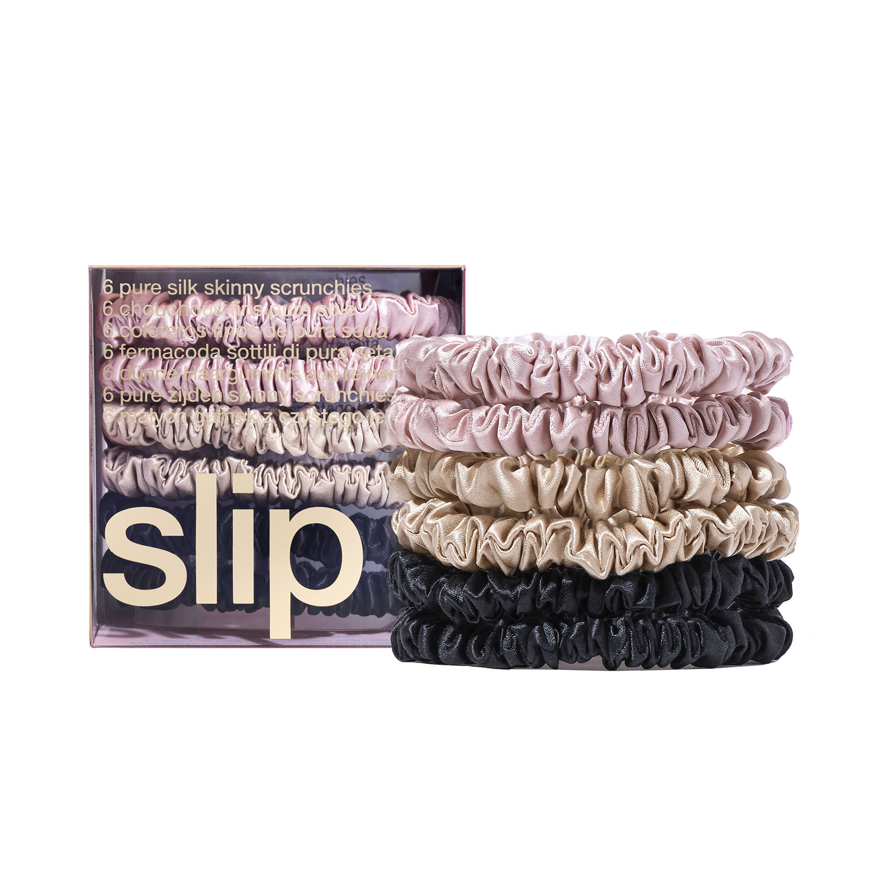 Slip Skinny Silk Scrunchies 6 pack Space NK