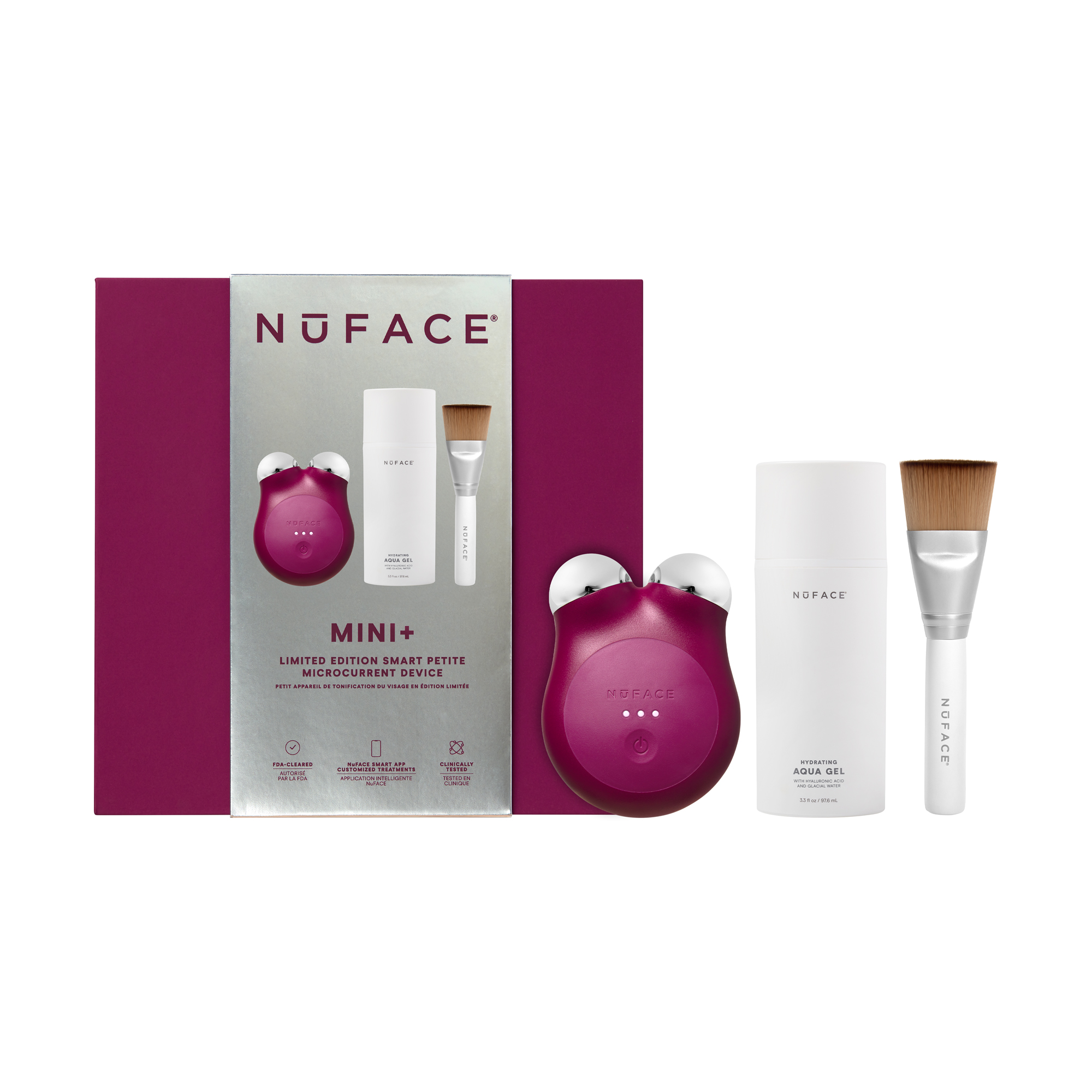 Nuface MINI+ Smart Petite Facial Toning Routine, Velvet Rose Space NK